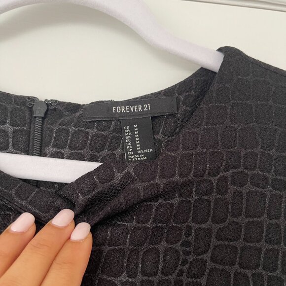 Black Mini Fit-to-flare Dress, Size M - Picture 3 of 4